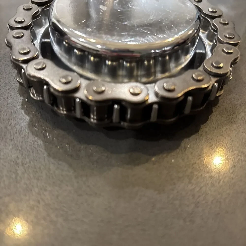 Metal Industrial Style Iron Motorcycle Bike Chain Ashtray Steampunk One Pc